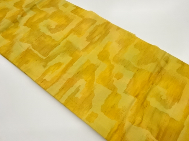 手織り紬ふくれ織抽象模様織出し名古屋帯